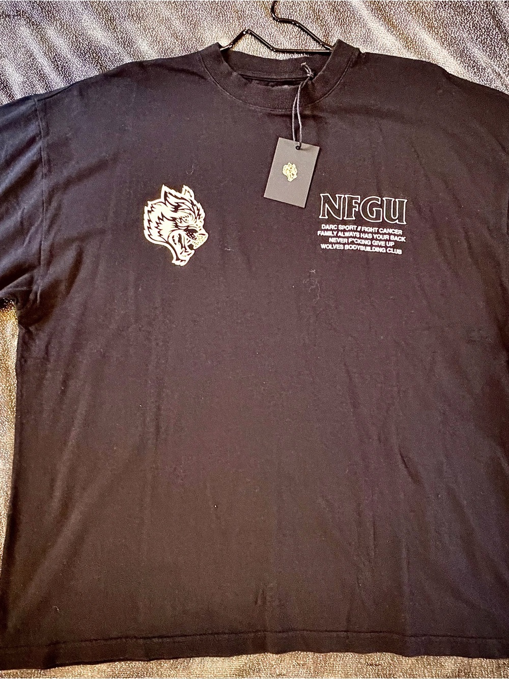 Darc Sport Black Graphic Crewneck T-Shirt - Men's / Hidden F*CK Cancer logo - Picture 2 of 6